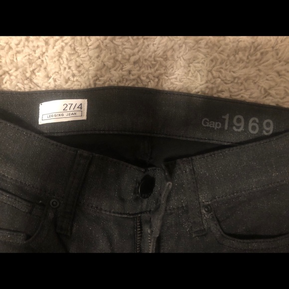 Gap black sparkle skinny jeans - Picture 2 of 2